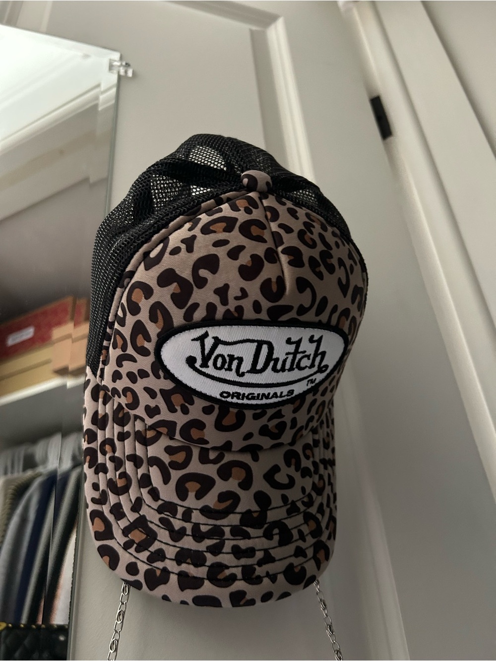 Von Dutch Leopard Trucker Hat - Brown & Black